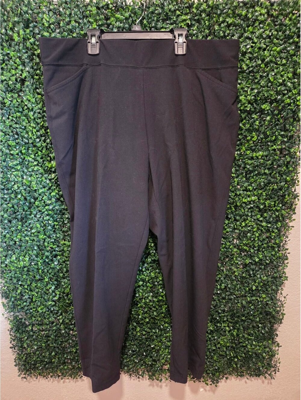 George Think Slim Black Pants 2X 18W-20W
